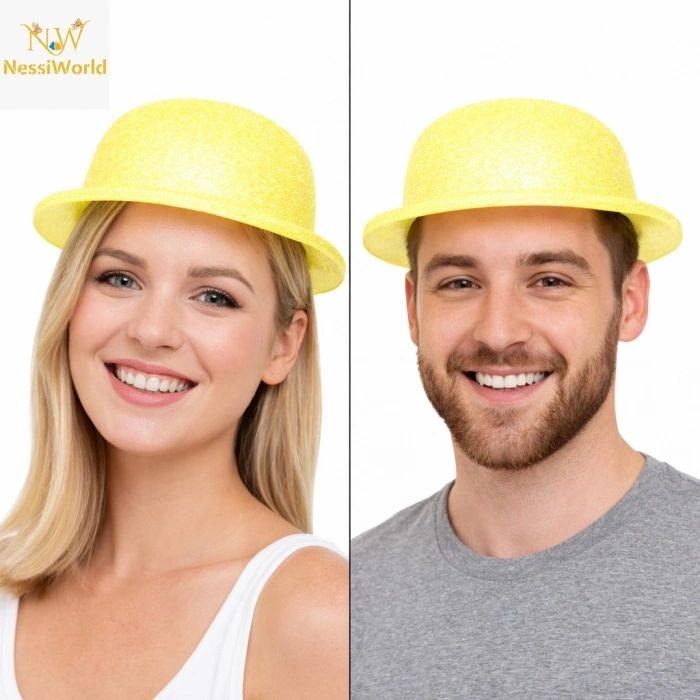 Timion Simli Melon Şapka 9’lu Set - 9 Renk Parti ve Kostüm Şapkası