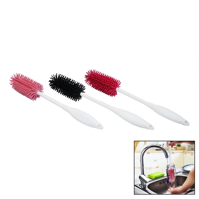 Şişe - Biberon Temizleme Fırçası Silikon Termos - Sürahi - Kavanoz - Kettle - Matara (5148)