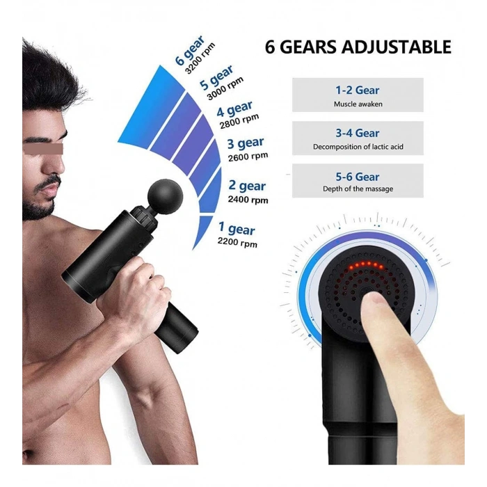 Sporcu Masaj Aleti 4 Başlıklı Şarjlı Titreşimli Yoğurmalı (5148)