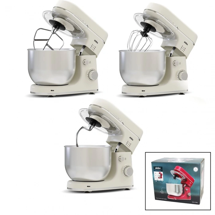 Standlı Mikser - Blender Seti 3 Farklı Uç 8 Kademe Hız+turbo Hamur Yoğurma-çırpıcı-karışıtırıcı+ Kase 1300w 6lt Çelik Hazne -smx-2769 (5148)