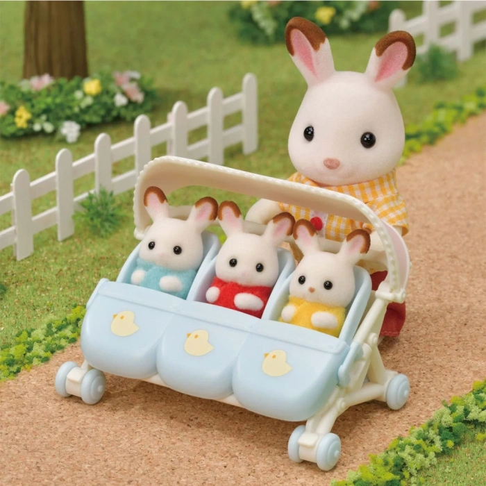 Timion Sylvanian Families Üçüz Bebek Arabası 5533