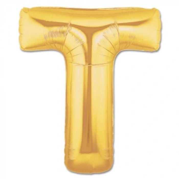 T Harf Folyo Balon Altın Renk  40 inç
