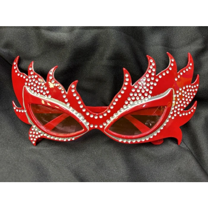 Timion Taşlı Göz Kamaştıran Gecenin Yıldızı Kırmızı Parti Alev Gözlük