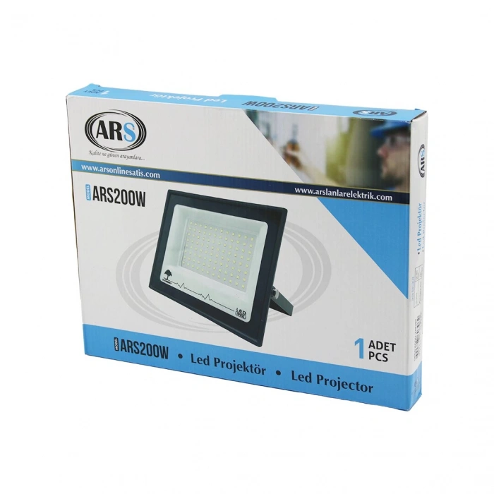 TEKLİ 200W LED PROJEKTÖR  29X22CM AYDINLATMA AÇISI: 120 DERECE 50.000 SAAT ÖMÜR MODEL-ARS200W (5148)