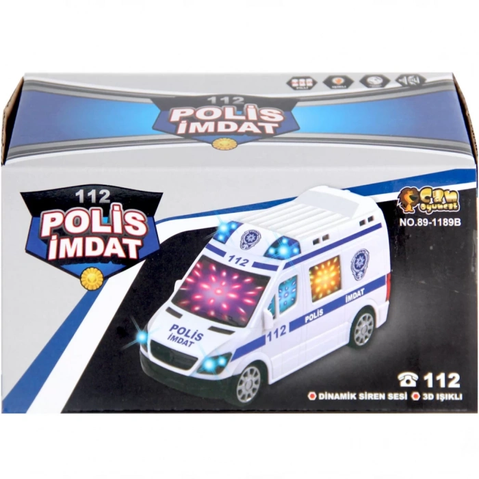 Timion 112 Polis İmdat 3D Işıklı Sesli Polis Aracı