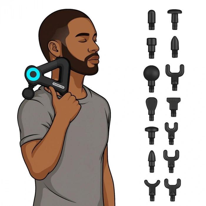 Timion 12 Farklı Başlıklı Profesyonel Masaj Tabancası - Kas Gevşetici ve Yorgunluk Giderici Masaj Aleti (5148)