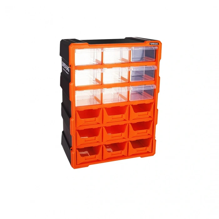 Timion 18Lİ 9 KAPALI+9 AÇIK MONOBLOCK AVADANLIK ÇEKMECE SETİ38.1X15.7X47.5CM HERHANGİ BİR RENK GÖNDERİLİR (5148)