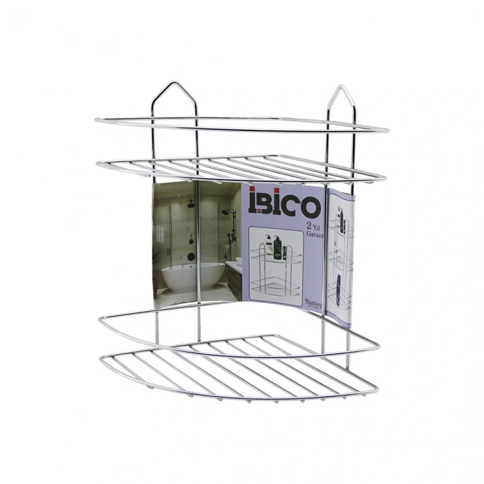 Timion 2 KATLI - ÜÇGEN   KROM   METAL  BANYO KÖŞELİK - DUŞKABİN RAF (5148)