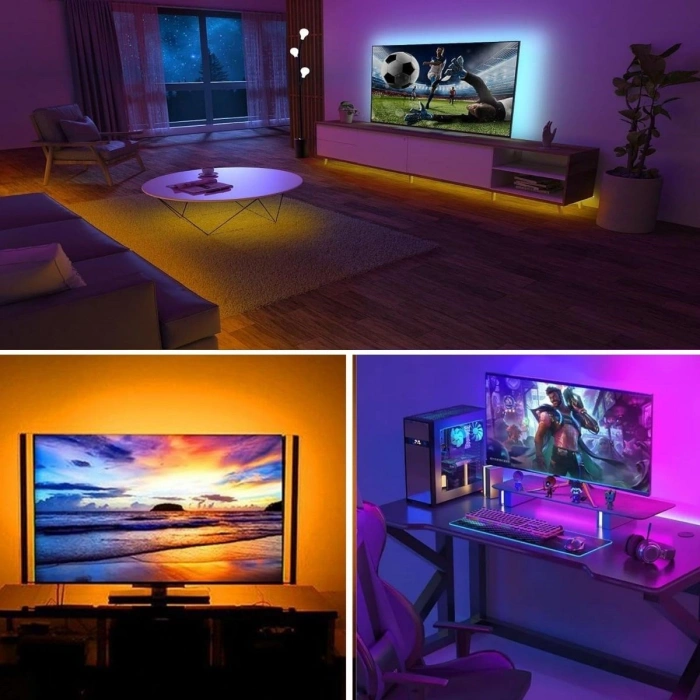 Timion 2 Metre Kumandalı Usb Led Şerit Işık – Renk Ayarlı Dekoratif Ortam Ve Ambiyans Aydınlatması (5148)