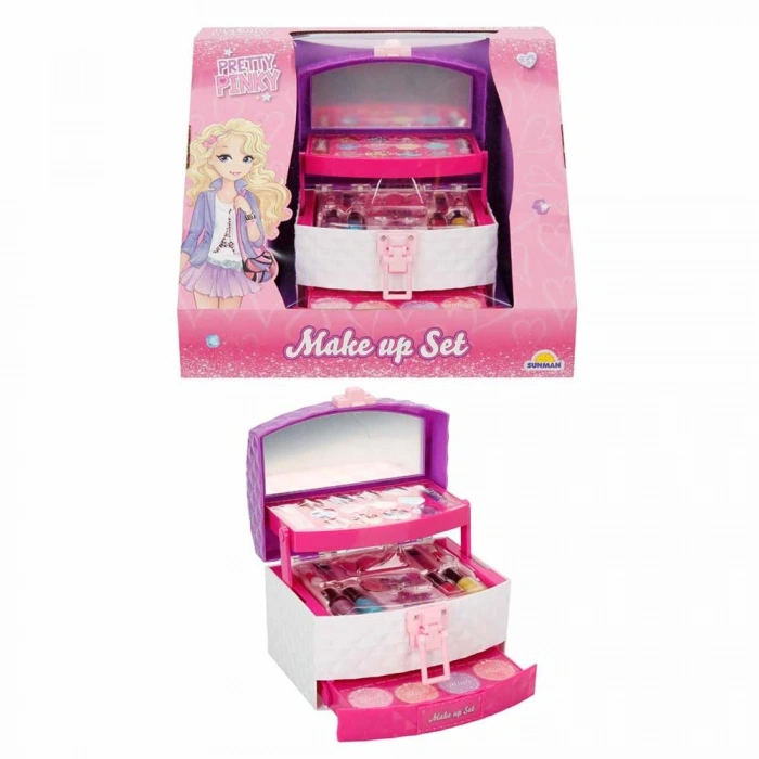 Timion 3 Katmanlı Taşıma Çantalı Makyaj Seti Oyuncak