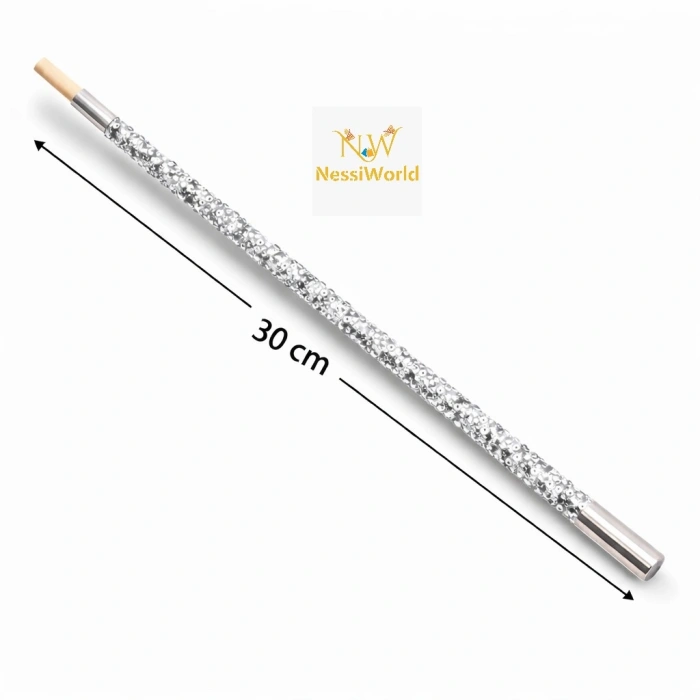 Timion 30 cm Gümüş Payetli Sigara Tutacağı – 1920’ler Gatsby Parti Aksesuarı