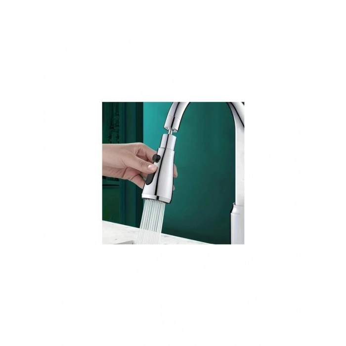 Timion 360 DERECE DÖNEBİLEN- 3 MOD  KROM YAĞMUR PÜSKÜRTME BORULU KUBAR MUSLUK UCU  (5148)