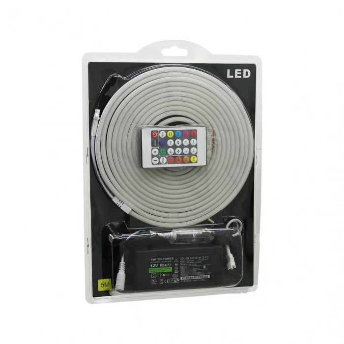 Timion 5MT KUMANDALI - ADAPTÖRLÜ NEON ŞERİT LED 12V (5148)
