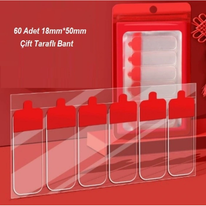 Timion 60 Parça Kolay Açılır Güçlü Çift Taraflı Bant 18mm*50mm