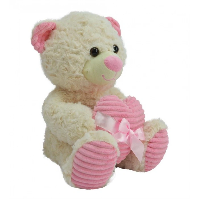 Timion 62915 35 CM KALBİ KURDELELİ PELUŞ AYI -HLY