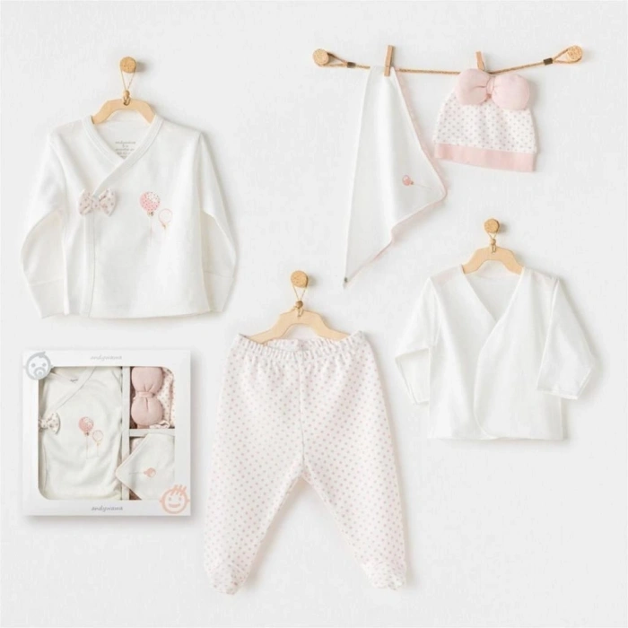 Timion AC25550 Newborn Set Pınk Baloons 5Li Hastane Çıkışı Ekru