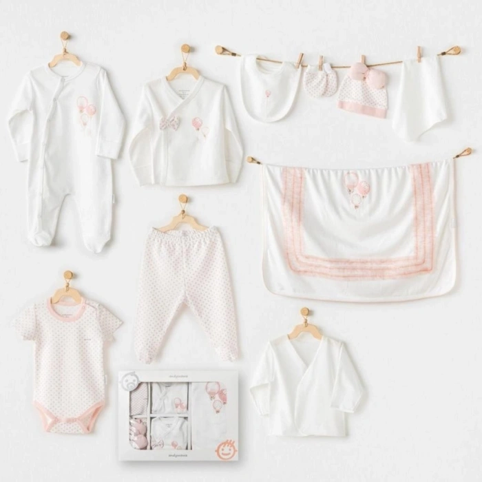 Timion AC25551 Newborn Set Pınk Baloons 10Lu Hastane Çıkışı Ekru