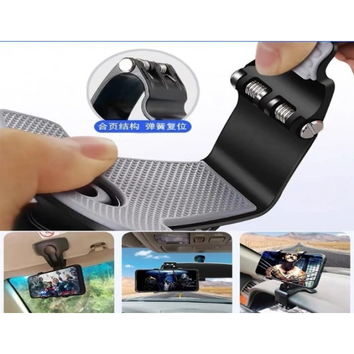 Timion Araba Gösterge Üstüne Takılan 360 Oynar Başlıklı Telefon Tutucu (5148)