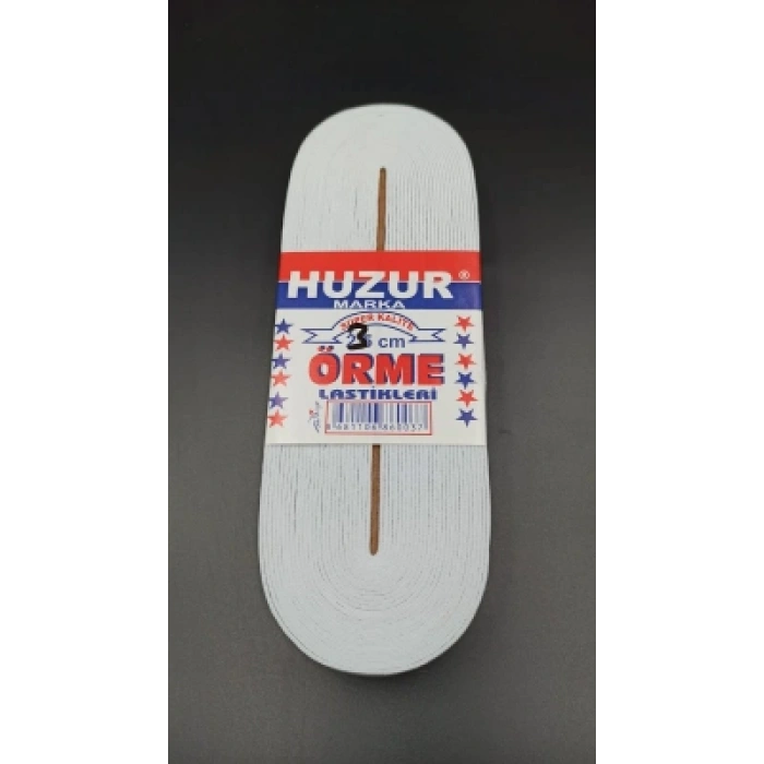 Timion BEYAZ - 3CM PAÇA LASTİK YASSI GENİŞ 10MT. (5148)