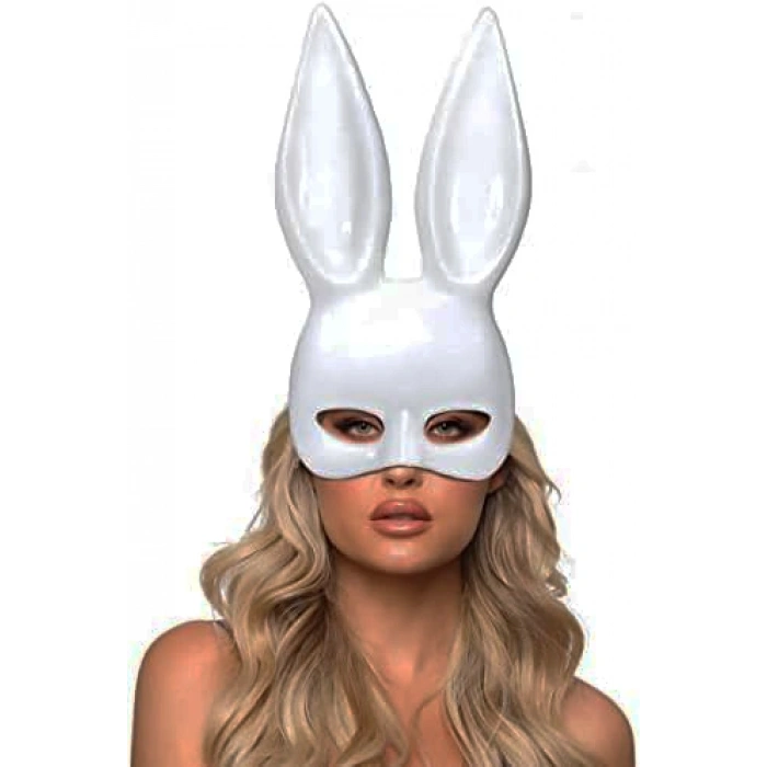 Timion Beyaz Renk Ekstra Lüks Uzun Kulaklı Tavşan Maskesi 35x16 cm (5148)