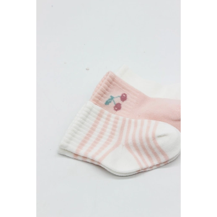 Timion Cherry Girl 3lü Penye Soket Çorap 10138 Ekru