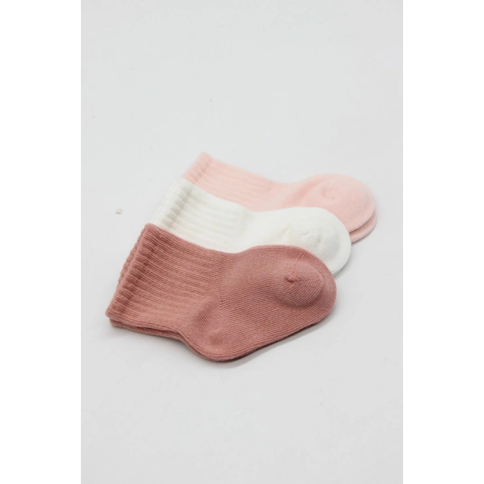 Timion Cherry Girl 3lü Penye Soket Çorap 10138 Pudra