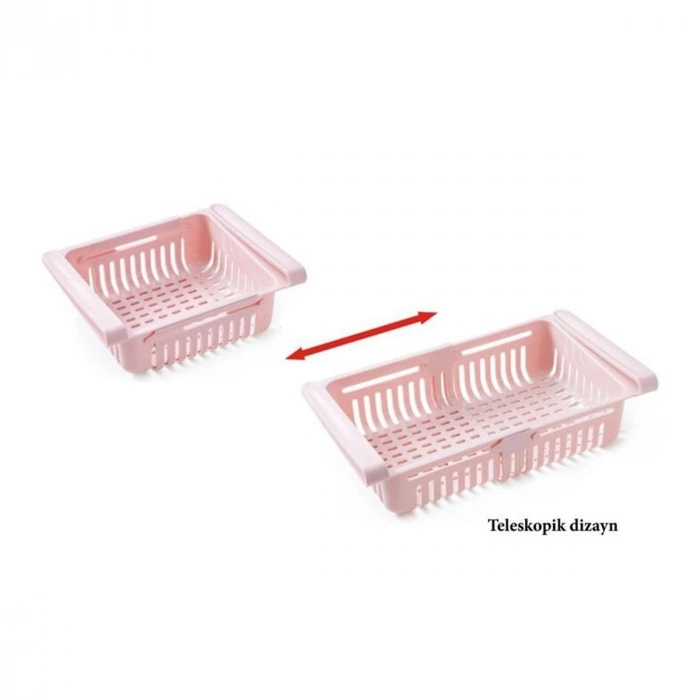 Timion Çok Amaçlı Uzayıp Kısalabilir Buzdolabı Düzenleyici Sepeti Rafı (5148)
