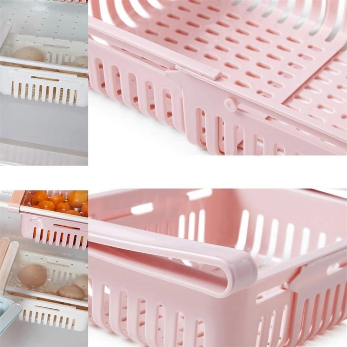 Timion Çok Amaçlı Uzayıp Kısalabilir Buzdolabı Düzenleyici Sepeti Rafı (5148)