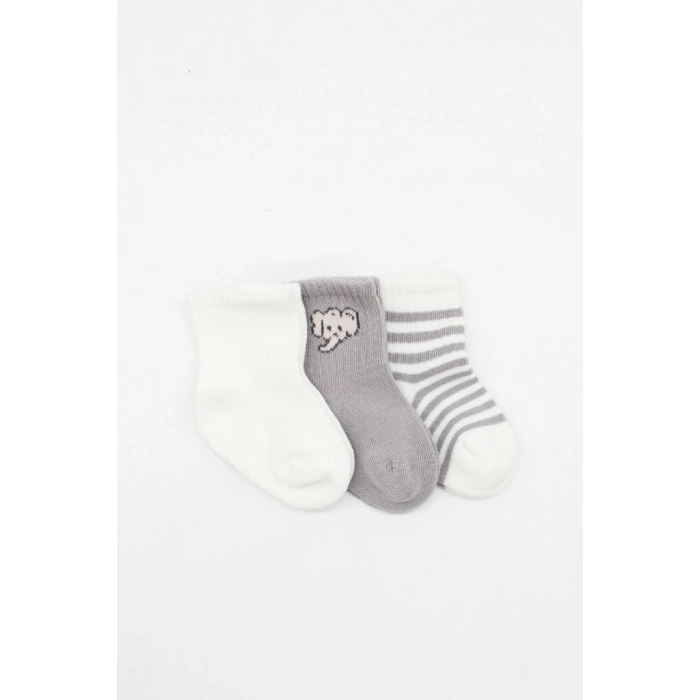 Timion Elephant Boy 3lü Penye Soket Çorap 10135 Ekru