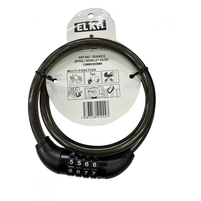 Timion Ennalbur Elka 312 Şifreli Bisiklet Kilidi 80 cm