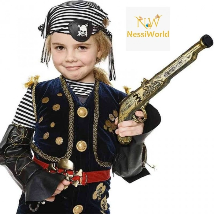 Timion Eskitilmiş Desenli Plastik Oyuncak Korsan Tabancası 40 cm