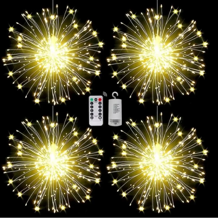 Timion Fişli Asılı Havai Fişek Işıkları 120 Led Ampul Bakır Tel Şerit Işık (5148)