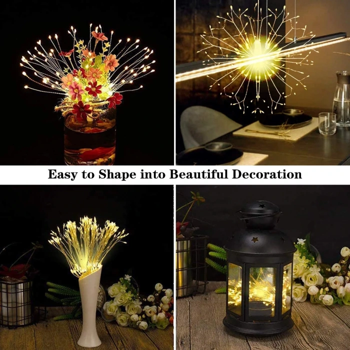 Timion Fişli Asılı Havai Fişek Işıkları 120 Led Ampul Bakır Tel Şerit Işık (5148)