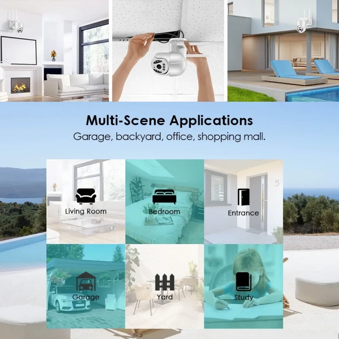 Timion Full Hd 1080P IP66 Wifi Akıllı Haraket Sensörlü Takip 4x Zoom Su Geçirmez Ip Kamera (5148)