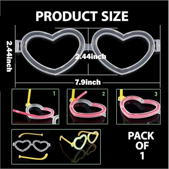 Timion Glow Kalpli Fosforlu Gözlük 6’lı Renkli Set – Neon Parti (5148)
