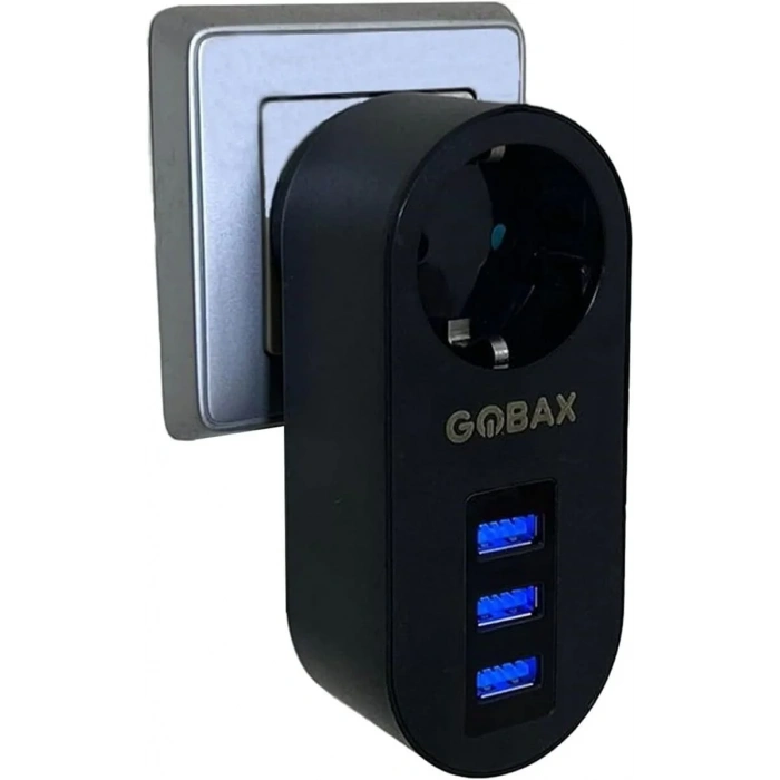 Timion Gobax Termal Akım Korumalı Akıllı Priz 3xusb Li, Çocuk Korumalı, Led Işıklı, Yüksek Isıya Dayanıklı (5148)