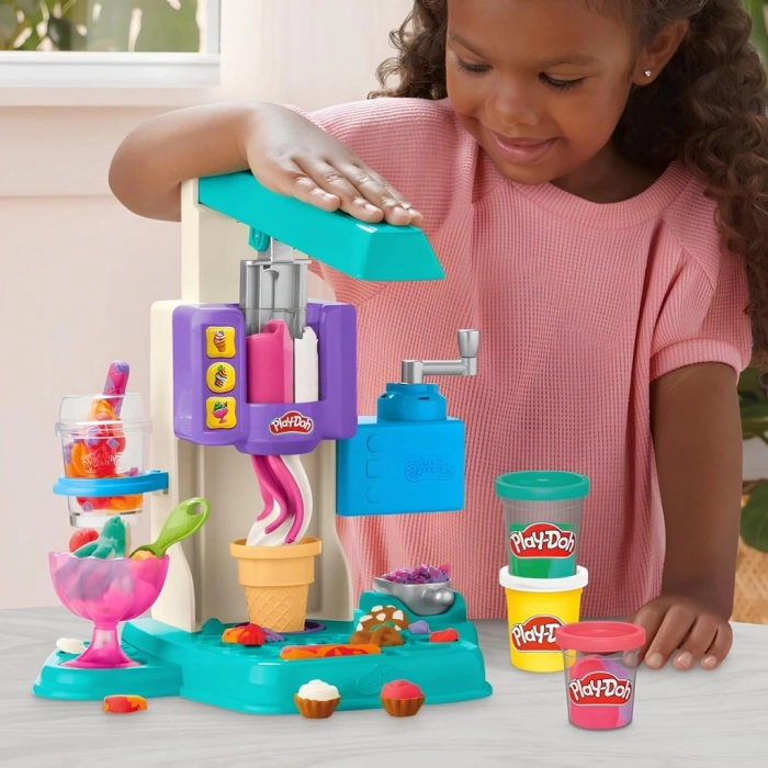 Timion Hasbro Play-Doh Gökkuşağı Girdaplı Dondurma Oyun Seti G0028