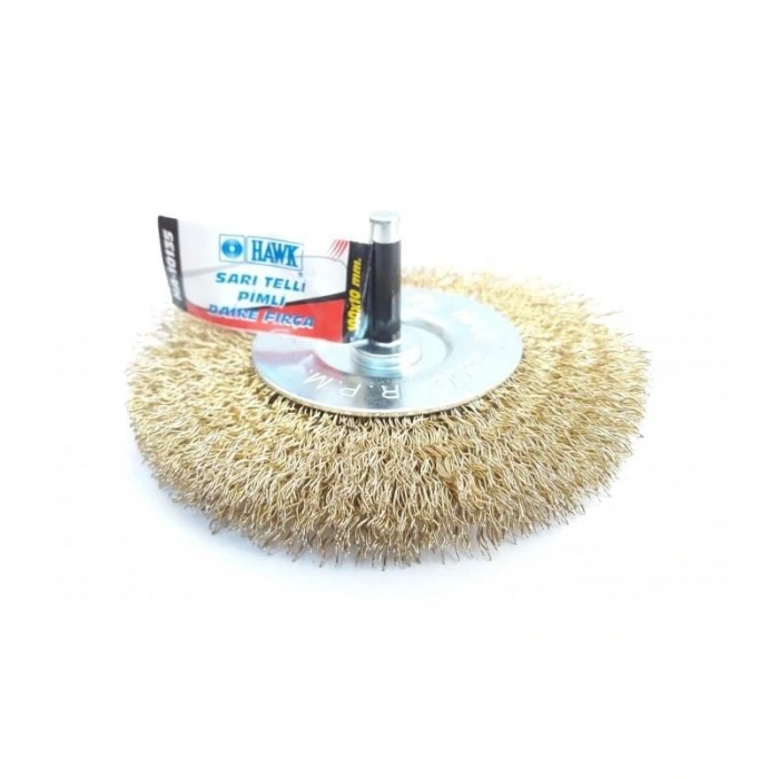 Timion Hawk Ha10135 Pimli Sarı Tel Daire Fırça 100X10 Mm