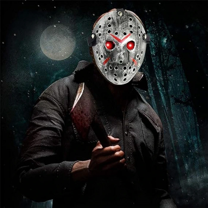 Timion Jason Maskesi Hannibal Maskesi Metal Gümüş Renk 20x25 cm (5148)