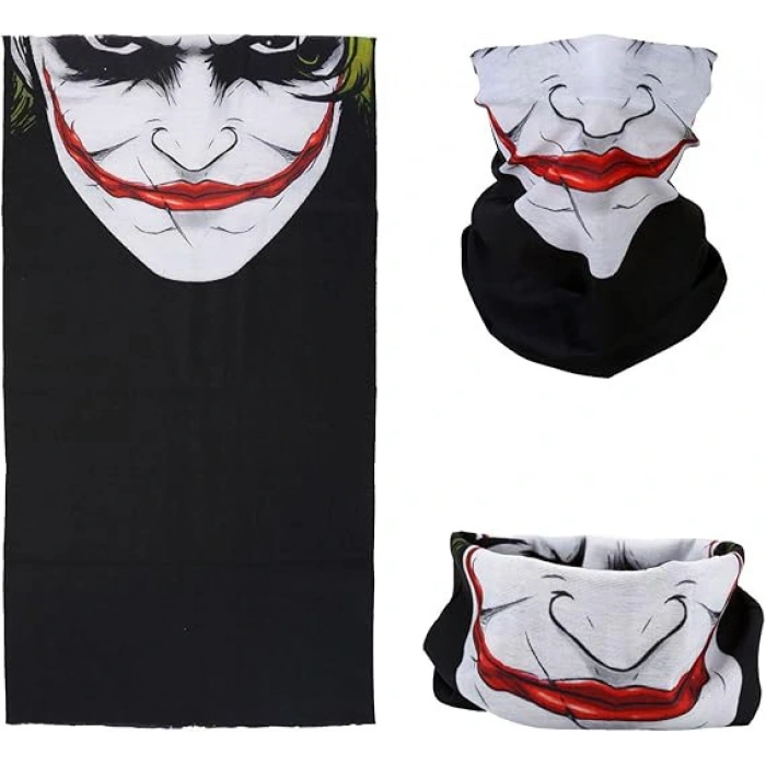 Timion Joker Desenli Çok Amaçlı Buff – Yüz, Boyun ve Bandana Maskesi 5 No (5148)