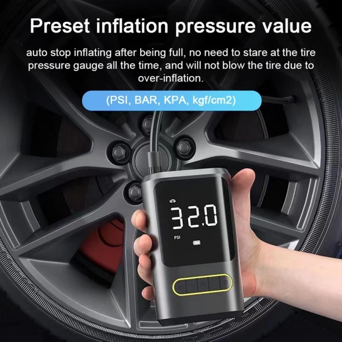 Timion Kablosuz Oto Araç Mini 4000mAh 150 PSI Işıklı Oto Hava Kompresörü KA-760 (5148)