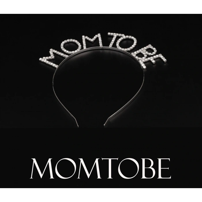 Timion Kristal Taşlı Gümüş Renk Mom to Be Tacı Anne Tacı (5148)