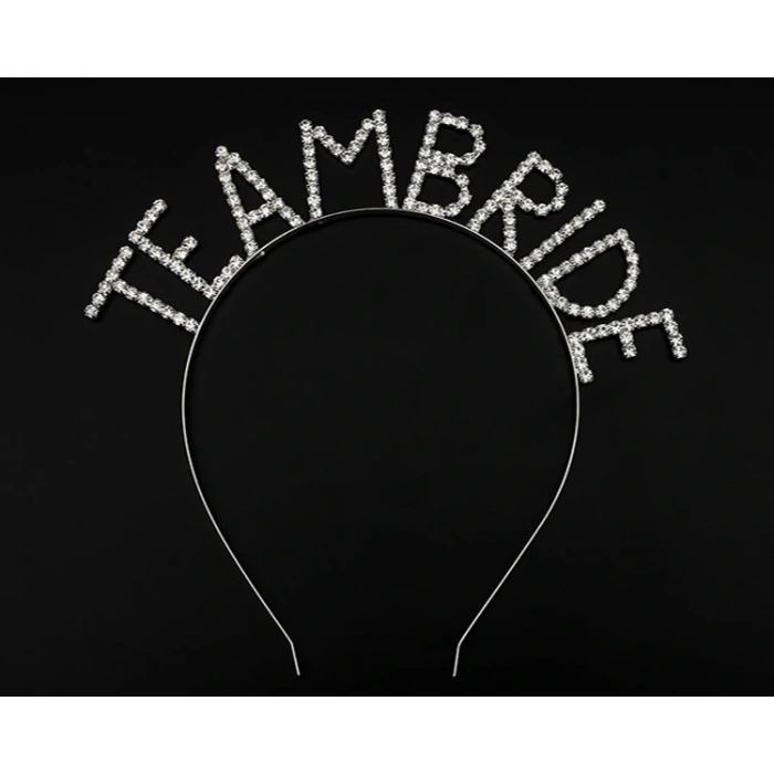 Timion Kristal Taşlı Gümüş Renk Team Bride Gelin Tacı (5148)