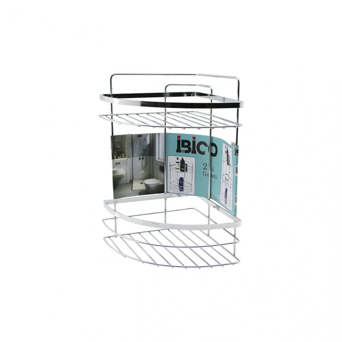 Timion LAMALI   2 KATLI - ÜÇGEN   KROM   METAL  BANYO KÖŞELİK - DUŞKABİN RAF (5148)