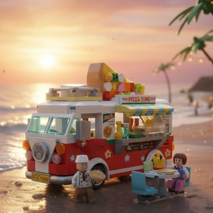 Timion LZ1739 LOZ  PİZZA ARABASI BLOCK OYUNCAK 493 PARÇA