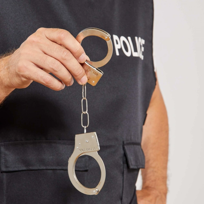 Timion Metal Malzemeden İmal Anahtarlı Oyuncak Polis Kelepçesi (5148)