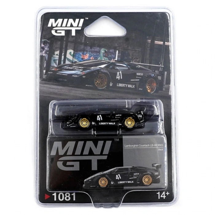 Timion Mini GT 1/64 Lamborghini Countach LB-WORKS Black Blister Paket