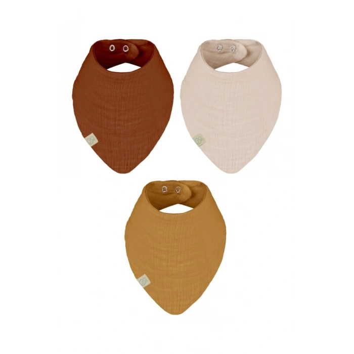 Timion Müslin Fular Önlük 3Lü 60102 Kiremit Bej Hardal