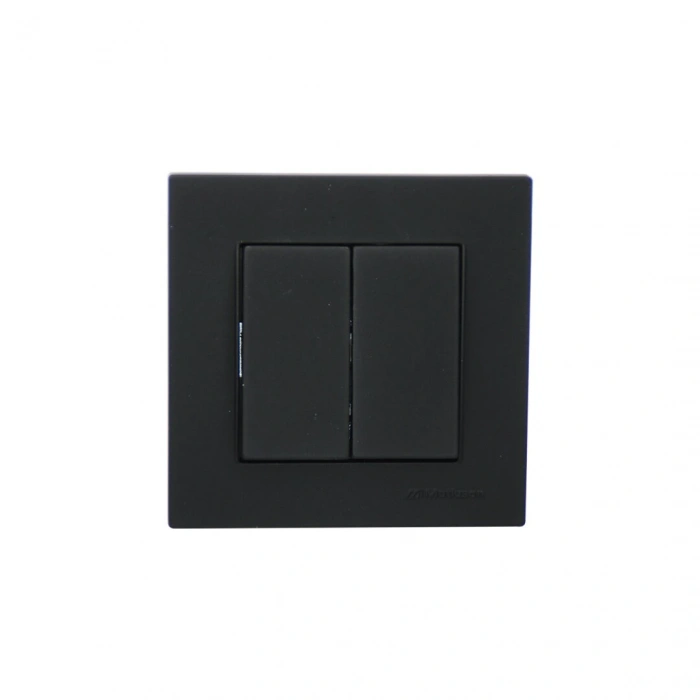 Timion MUTLUSAN RİTA-2220 402 0284 POŞETLİ SİYAH - KOMÜTATÖR - 2Lİ ANAHTAR PRİZ VİDALI - ÇERÇEVELİ (5148)