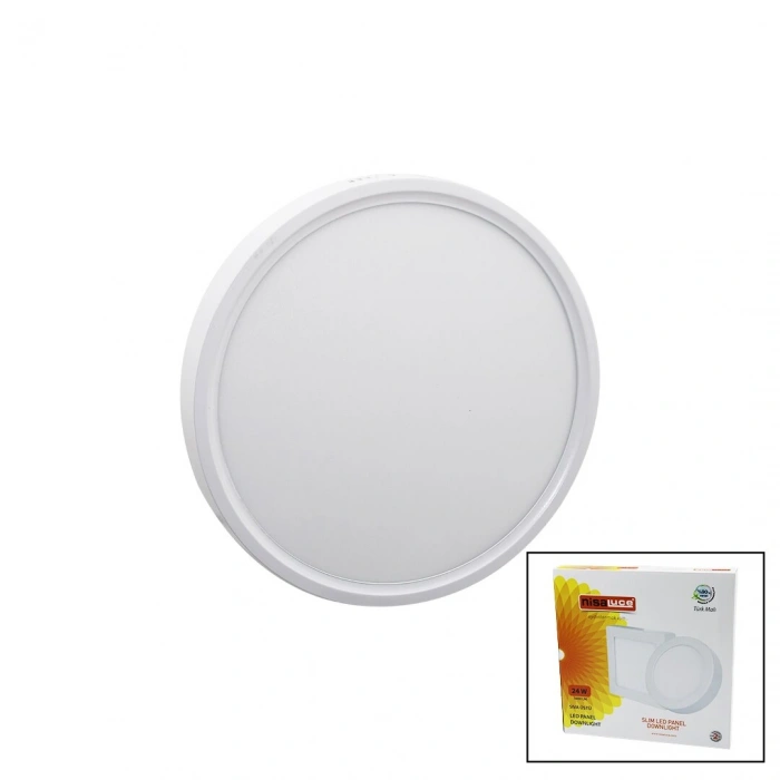 Timion NİSALUCE EPL-24SÜ 24W BEYAZ METAL KASA SIVA ÜSTÜ YUVARLAK LED SLİM PANEL 1680LM BEYAZ=6500K 30.000 SAAT ÖMÜR (5148)
